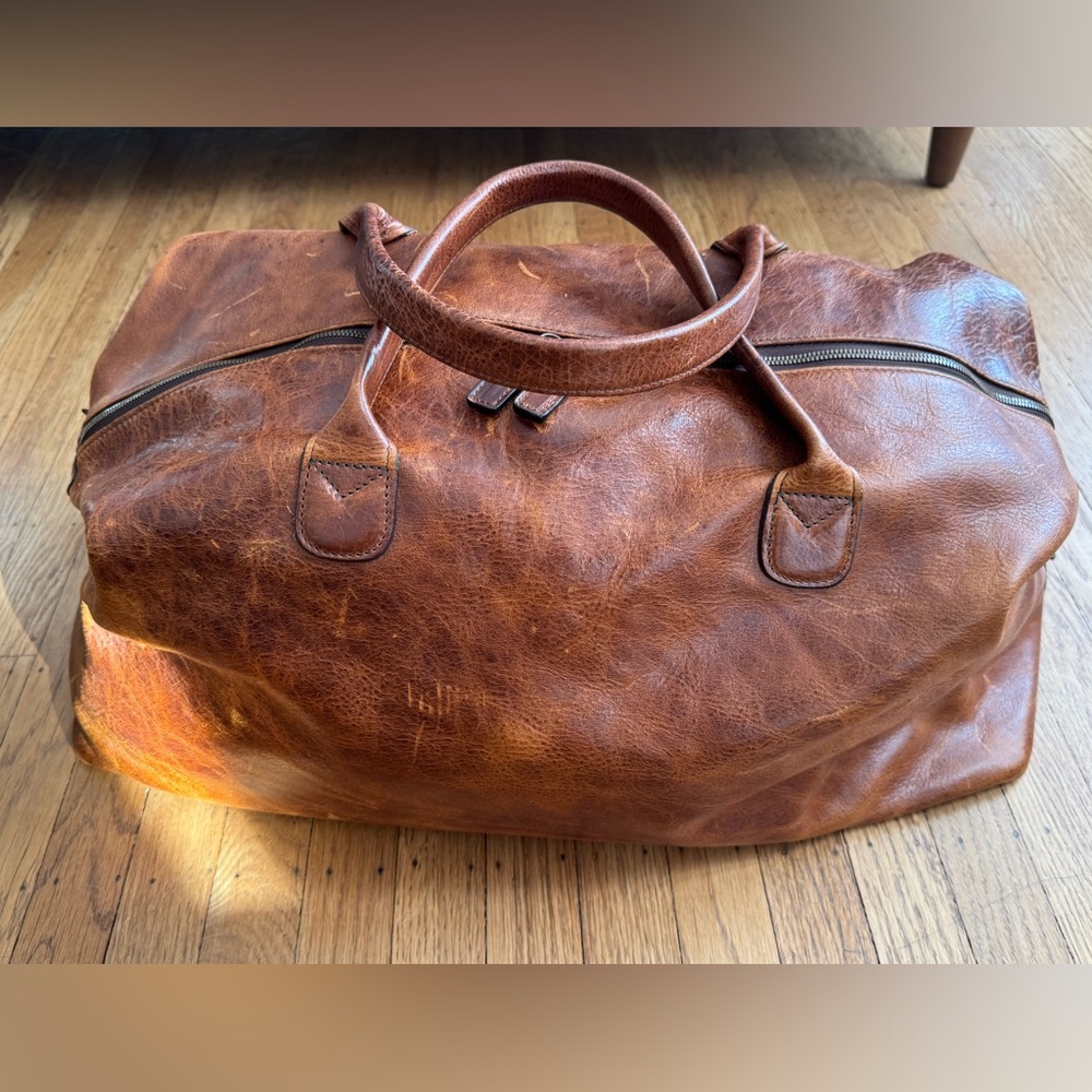 Moore & Giles Brown Leather Benedict Weekend Duffel - Picture 16 of 16